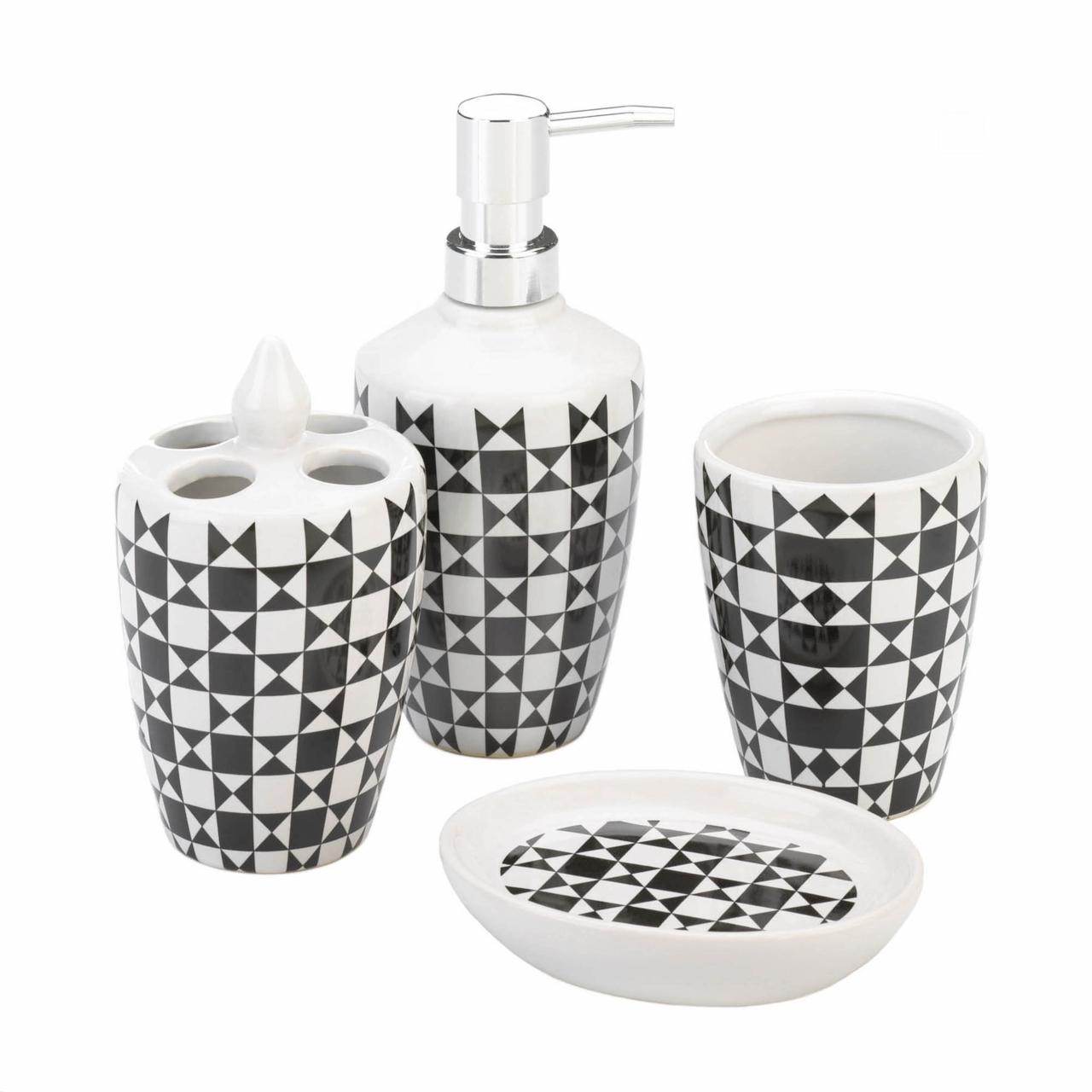 Wholesale Geometric Pattern Bath Accessory Set Buy Wholesale Bathroom