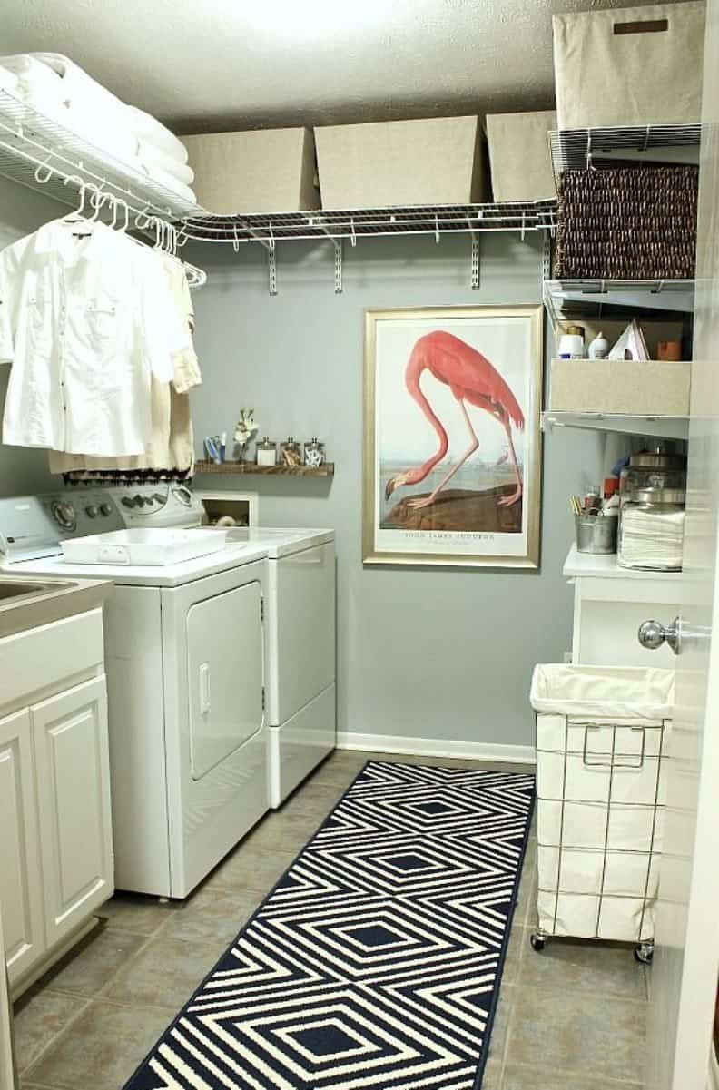 Laundry Room With Bins And Wire Shelves Functional Wire Shelves For