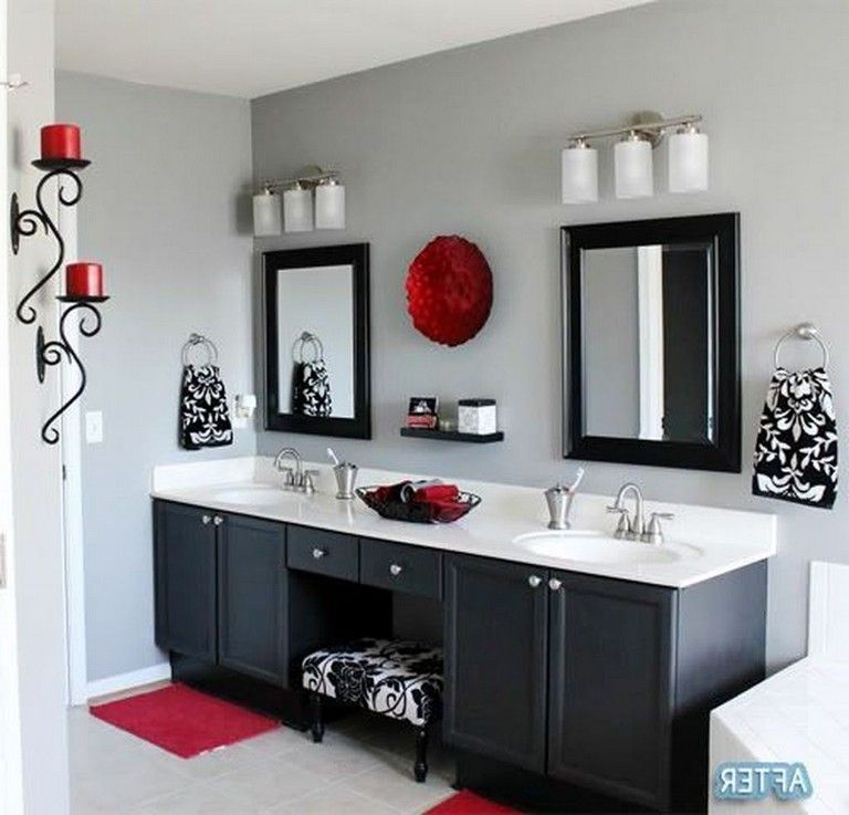 40+ Good Red Black And White Bathroom Decor Ideas Page 16 of 41