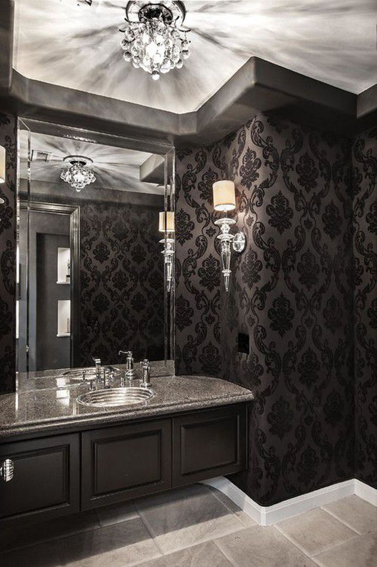 Consider Black for a Dramatic Bathroom Gothic Bathroom,