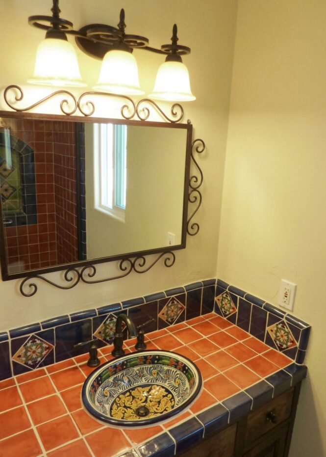 Bathroom vanity using Mexican tiles by Mexican