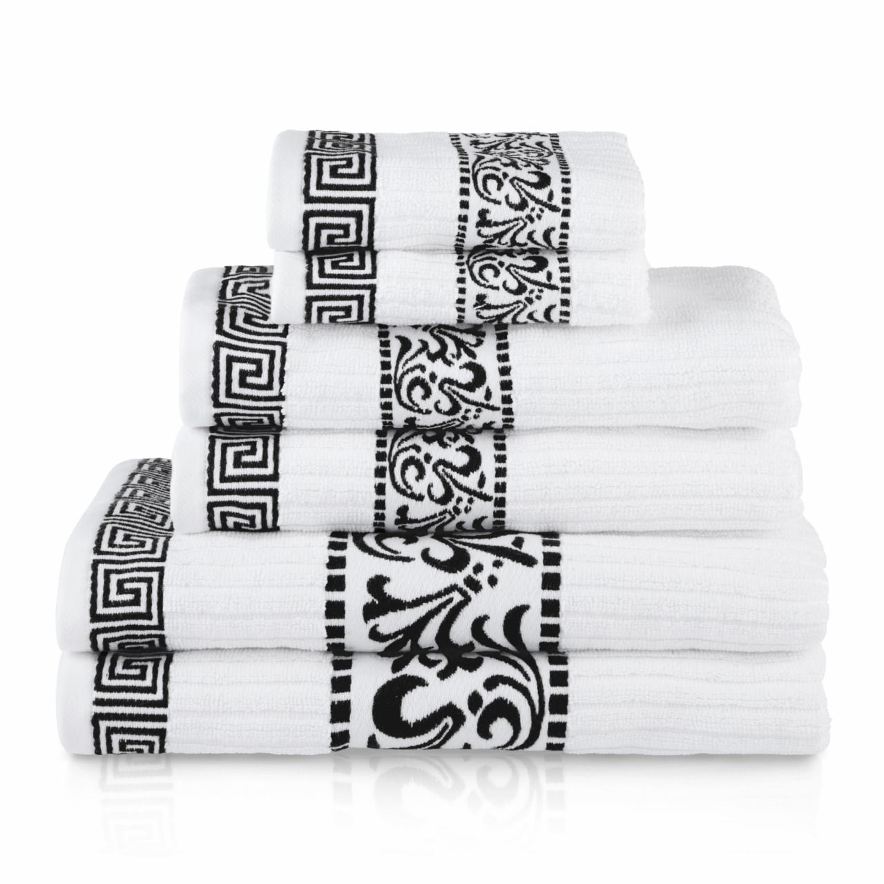 Superior Isaura Cotton 6Piece Decorative Towel Set, Black Walmart