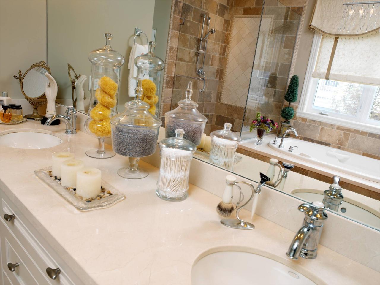 Decorating with Apothecary Jars Bathroom sink decor, Apothecary