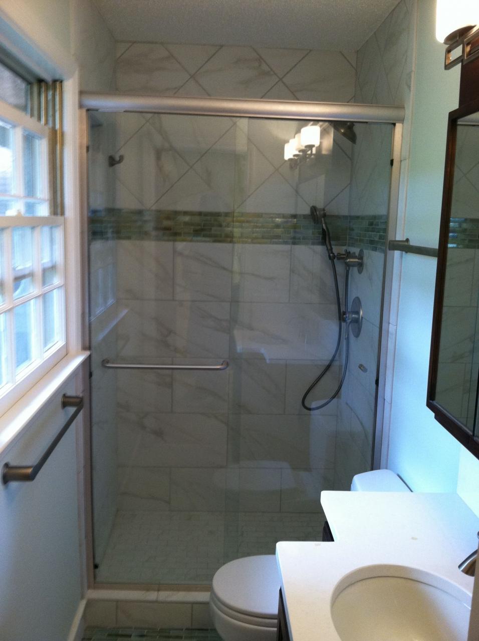 Framed shower in master bathroom Athens, Glamorous bathroom