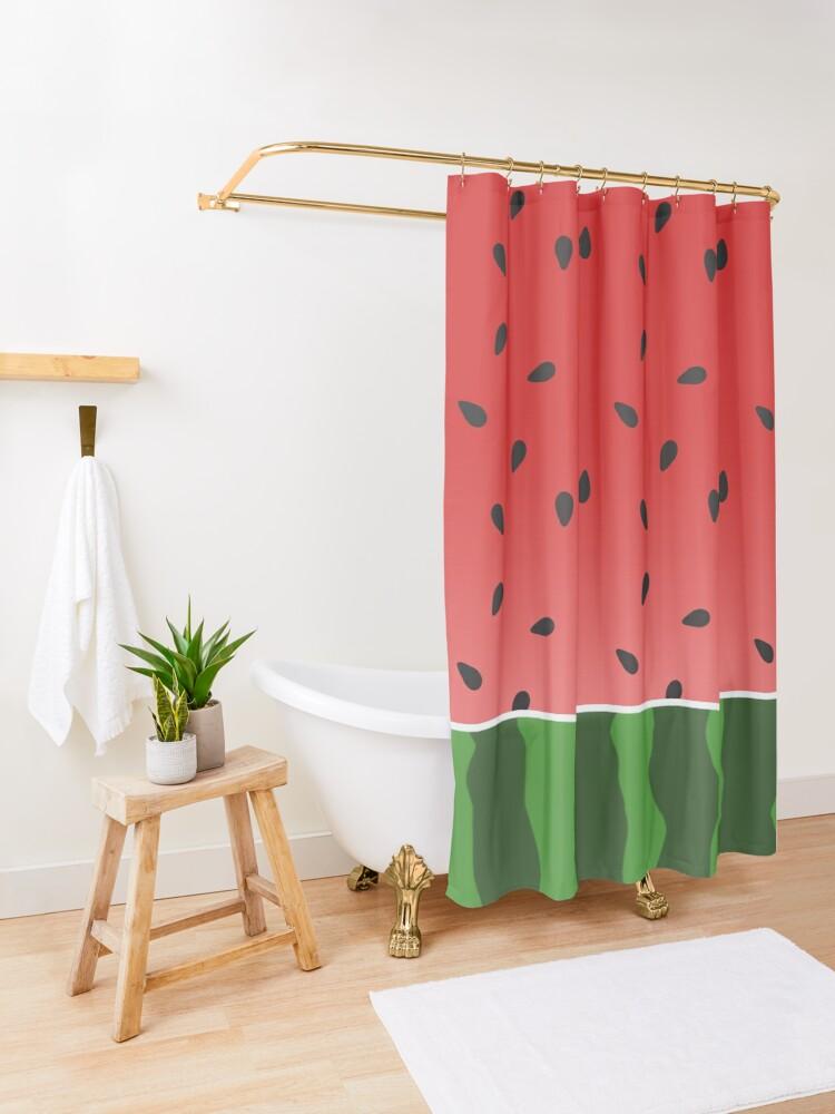 Watermelon Shower Curtain by SpeckleRock Watermelon decor, Curtains