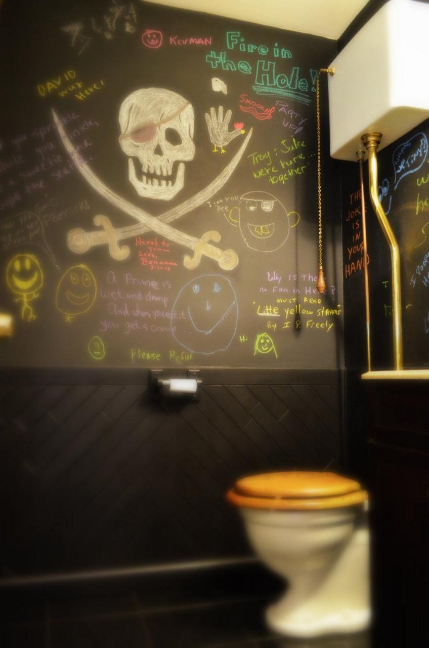 A pirate bathroom! Fun idea that one of our customers did in their