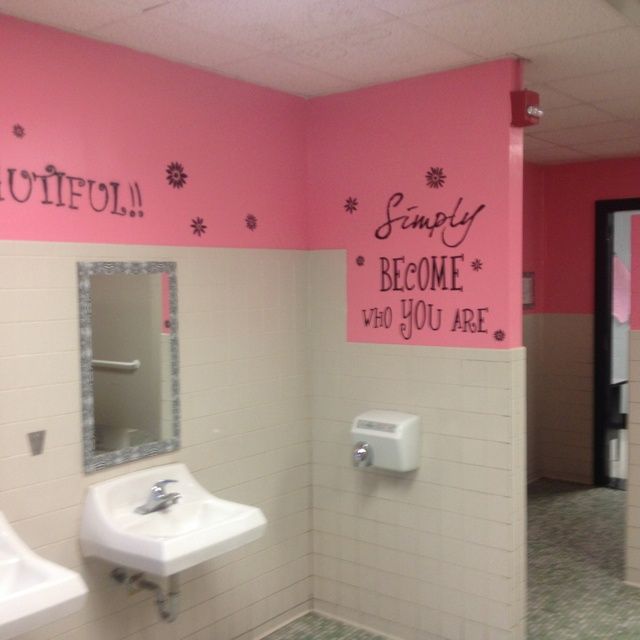 School bathroom makeover, School bathroom, School murals
