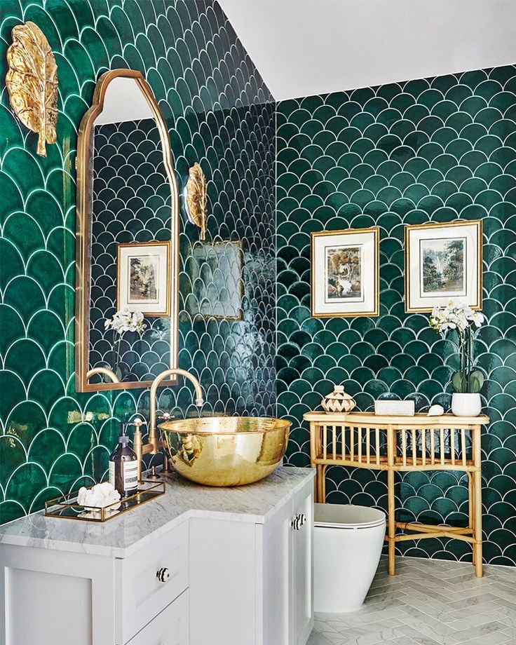 Green Bathroom Designs for a Retro Look or Modern Luxury Bold