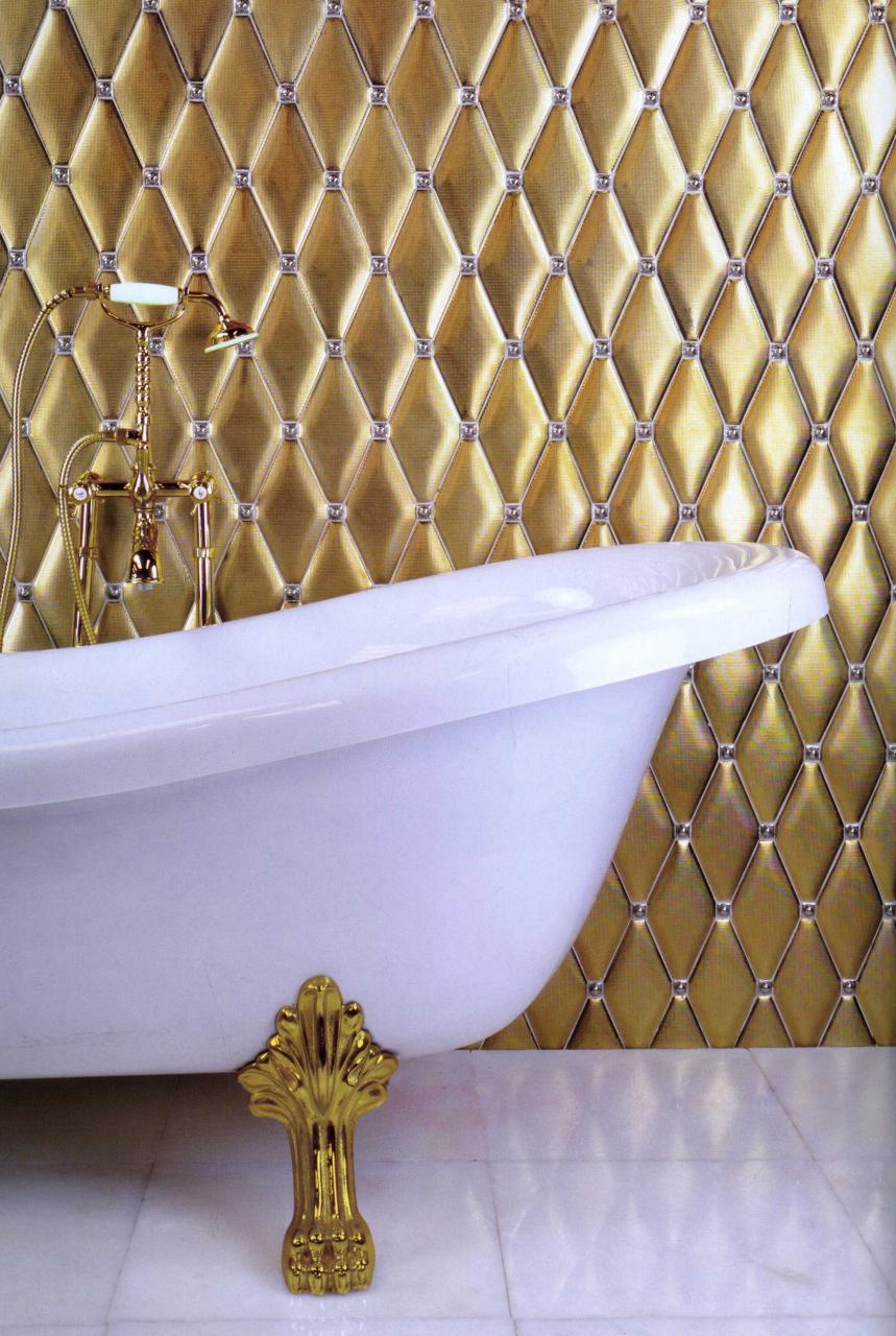Design trends style with tiles Gold tile, Gold bathroom, Bathroom