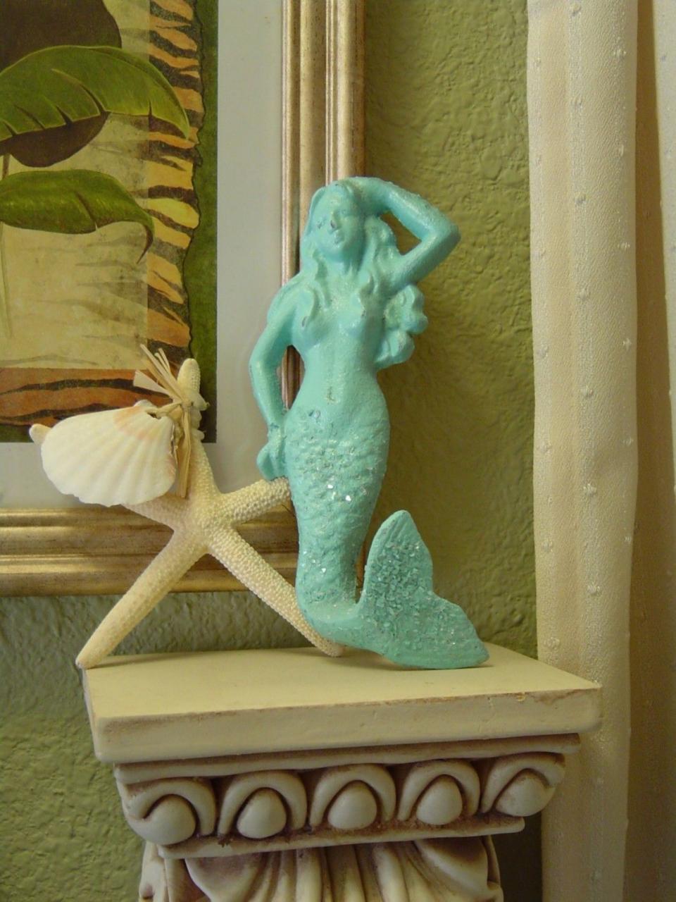 turquoise mermaid Mermaid bathroom decor, Mermaid wall decor, Vintage