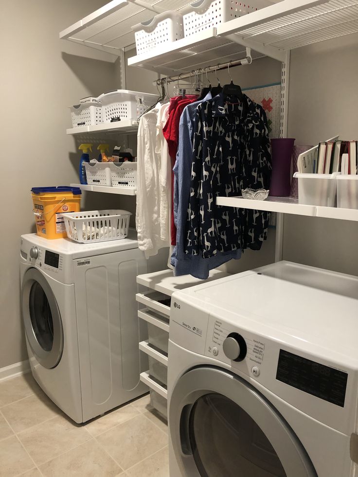 Revamped Laundry Room New homes, Home appliances, Container store