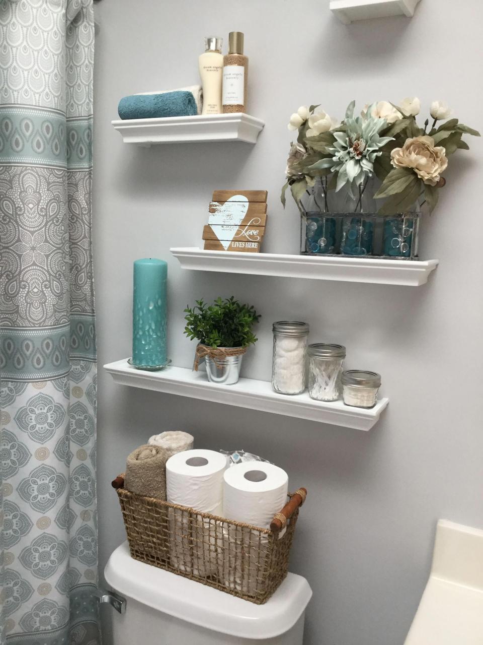 8+ Bathroom Floating Shelves Design to Save Room Bathroom decor