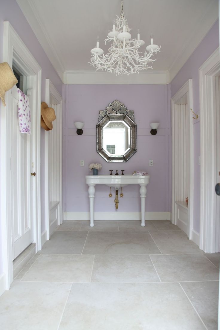 Lavender and Chinoiserie Lavender Bathroom Decor, Lilac Decor, Gray