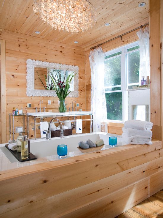 Knotty Pine Bath Wall Design, Pictures, Remodel, Decor and Ideas