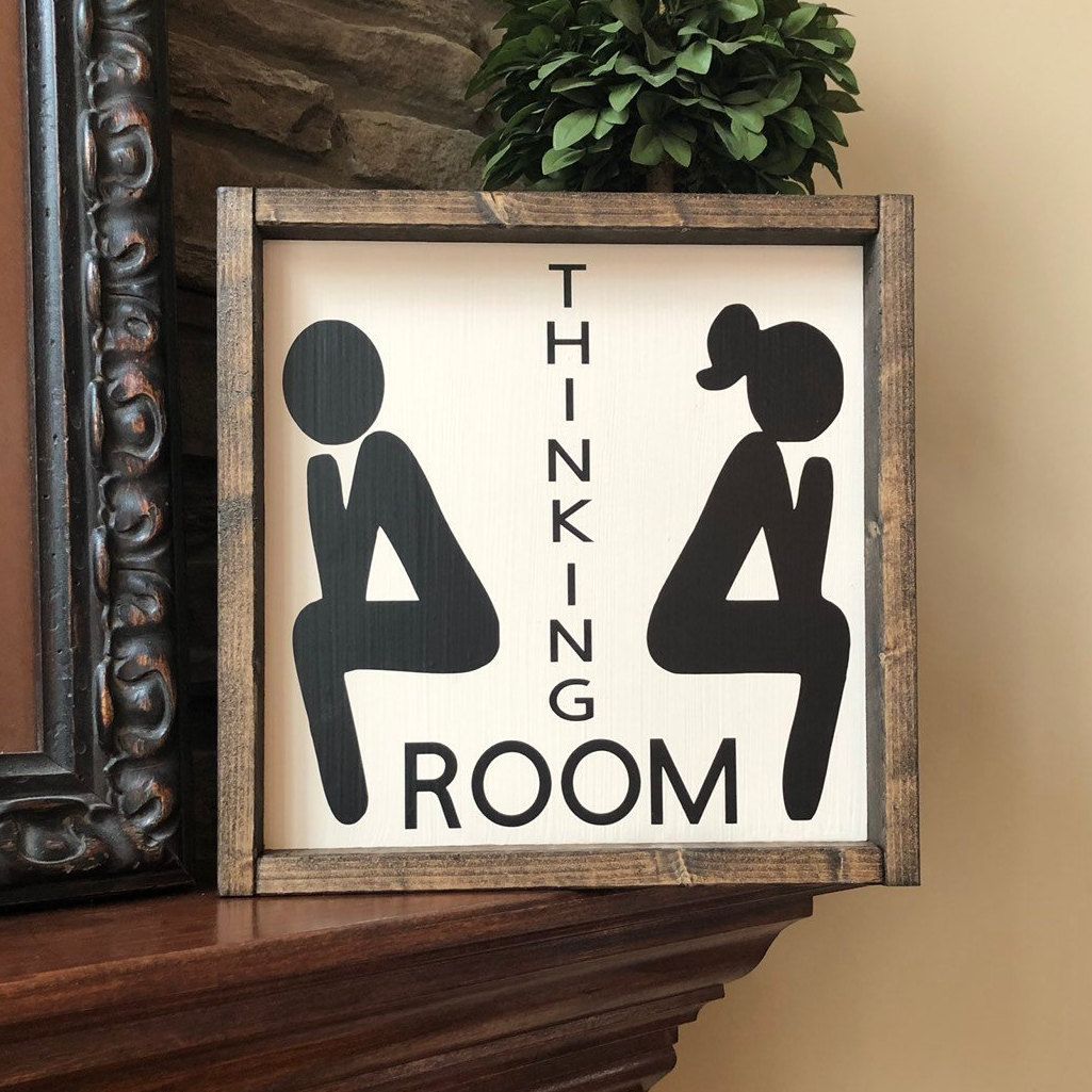 Thinking Room Bathroom Sign Kid's Bathroom Sign Bathroom Decor