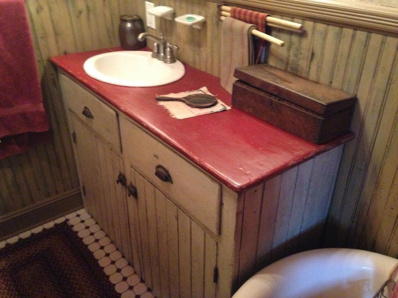 my prim bath Primitive bathrooms, Rustic bathrooms, Bathroom vanity