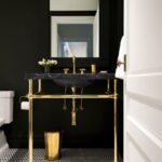 Powder Room Design SHOPHOUSE Gold bathroom decor, Black and gold