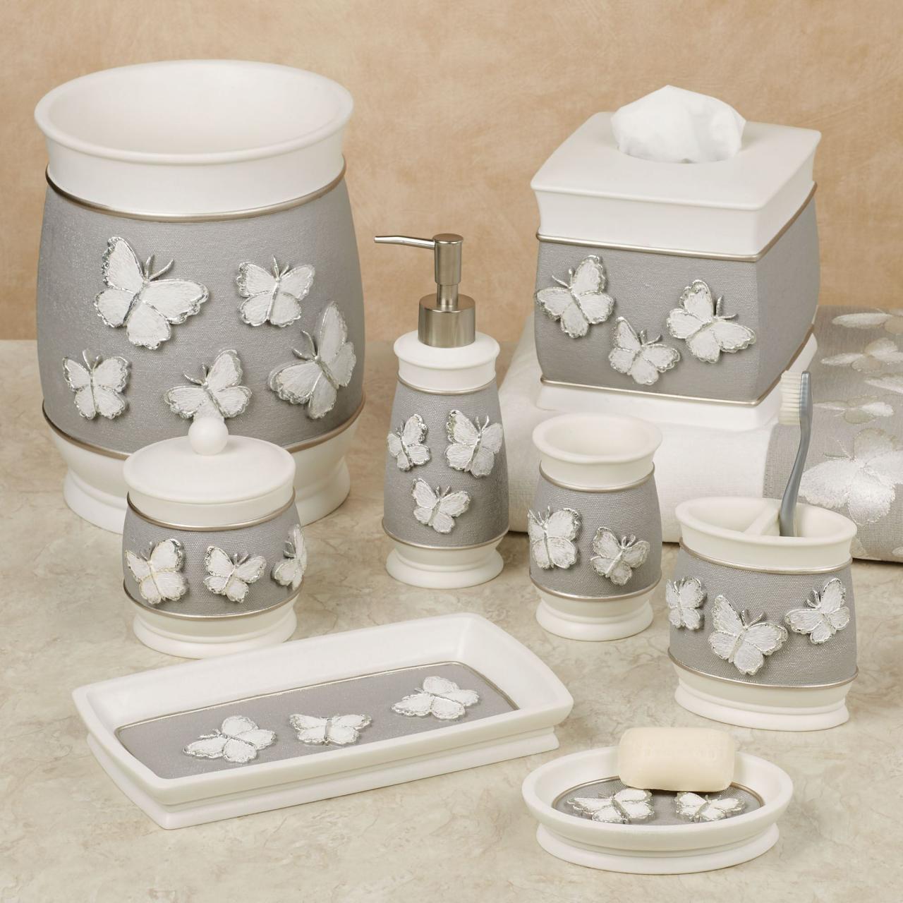 Butterfly Bathroom Sets Butterfly 3 Piece High Pile Bathroom Set With