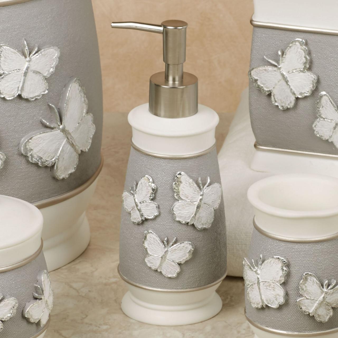 Butterfly Bathroom Sets Butterfly 3 Piece High Pile Bathroom Set With