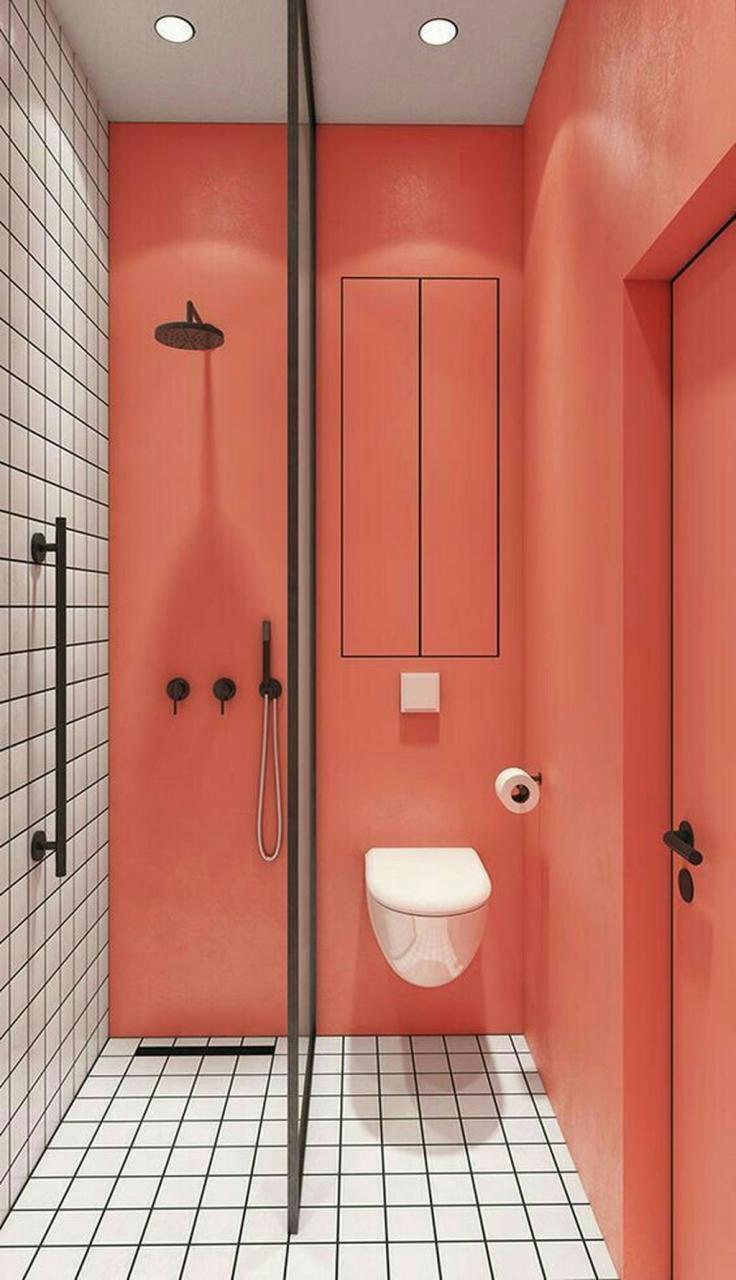 33 Affordable Coral Color Bathroom Decor Ideas SWEETYHOMEE