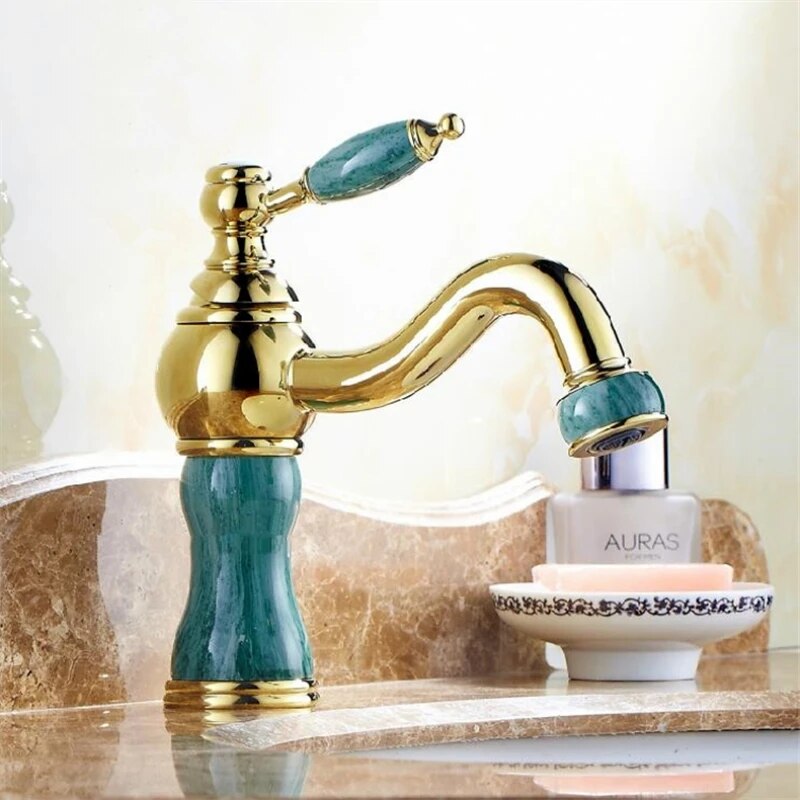 Bathroom Basin Faucets Decorative Marble White Classic Faucet Antique