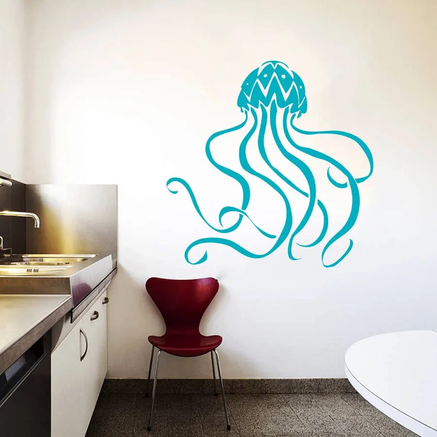 Beautiful Jellyfish Pattern Art Wall Decal Home Bathroom Special Proper