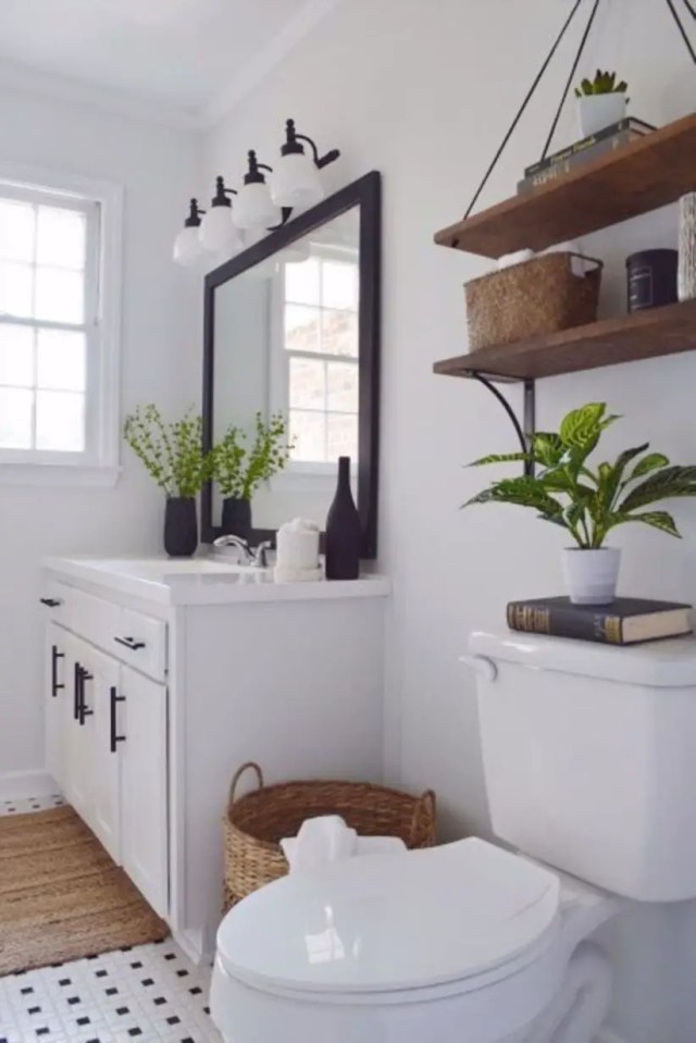 20+30+ Black And White Farmhouse Bathroom Decor
