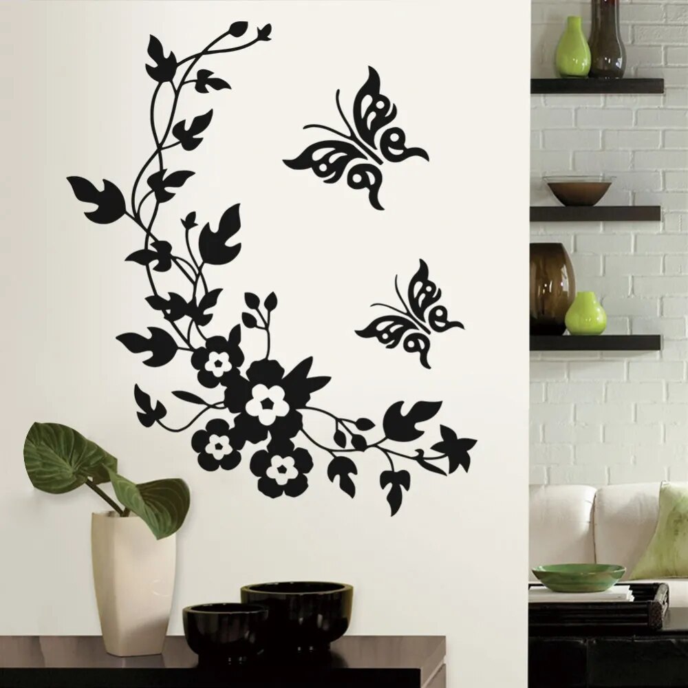 Butterfly Flower bathroom wall stickers home deocr home decoration wall