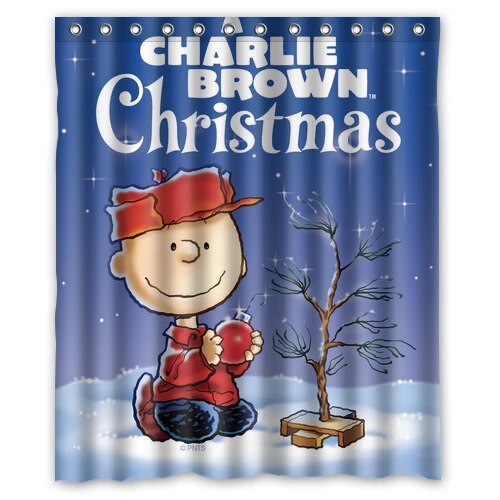Charlie Brown Christmas Customize Design Fabric Curtain Bathroom