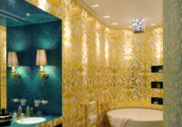 16+ Gold Tile Bathroom Designs, Decorating Ideas Design Trends