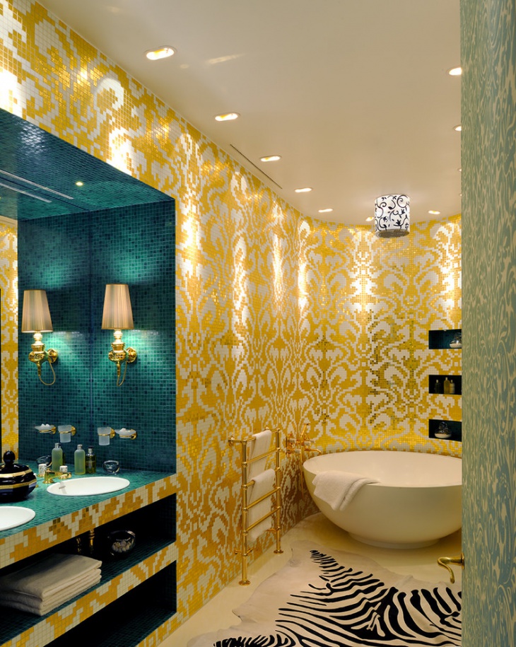 16+ Gold Tile Bathroom Designs, Decorating Ideas Design Trends