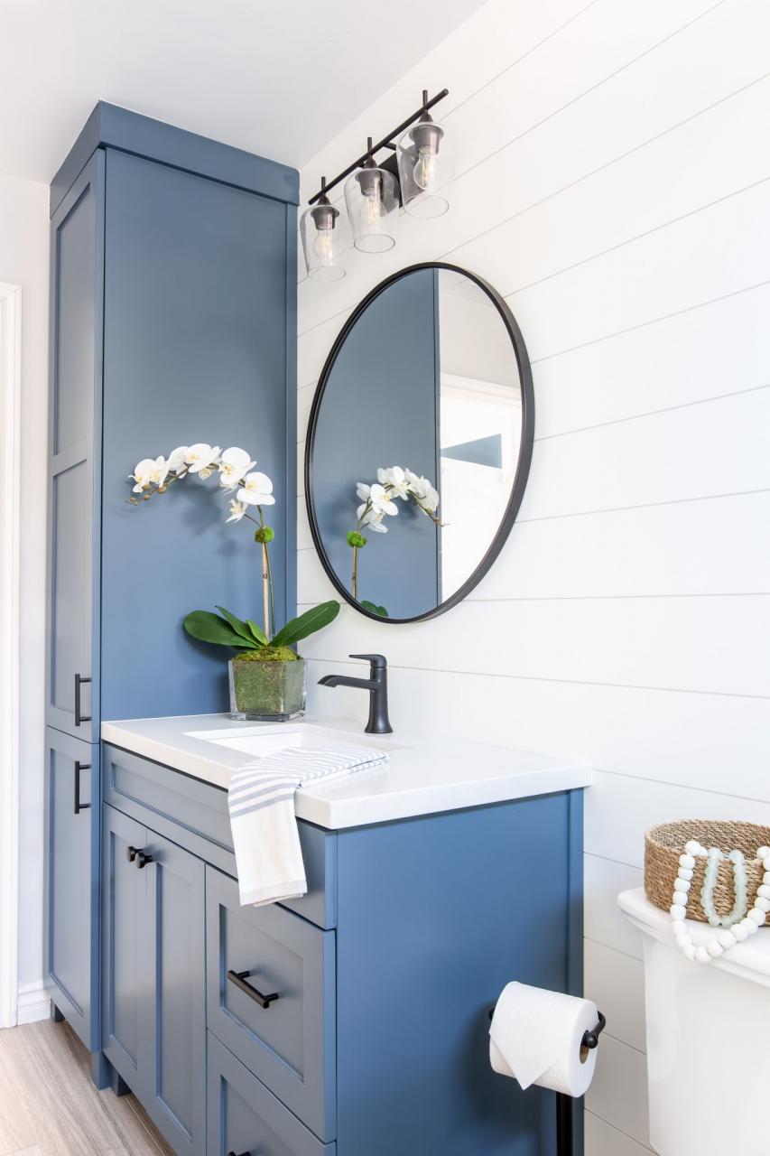 Before and After Coastal Farmhouse Bathroom Remodel Nestorations
