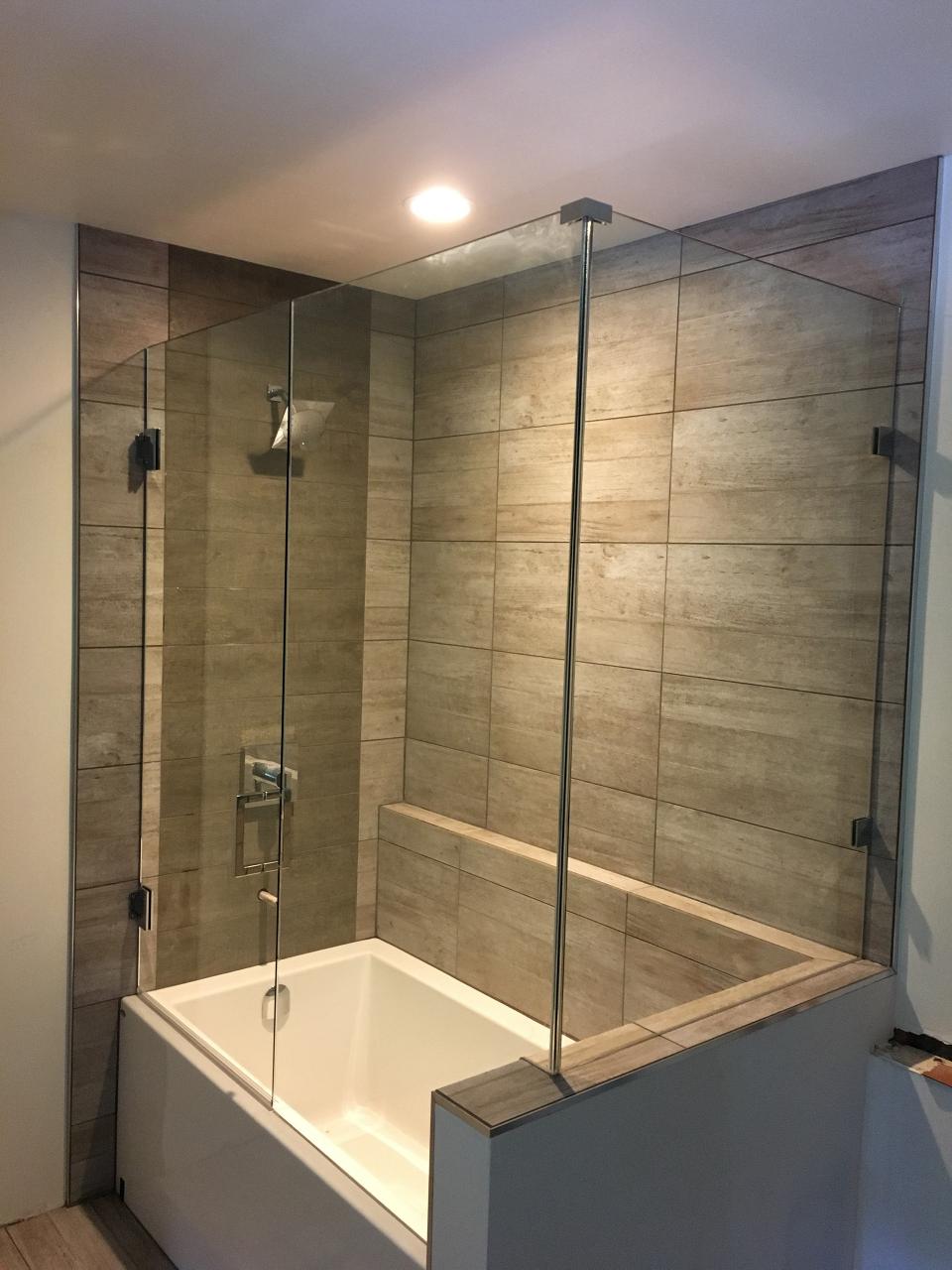 10mm Frameless Tub Shower Combination Valley West Glass
