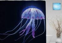 Cute Jellyfish Decor Bathroom Shower Curtain Beautiful Sea Creatures