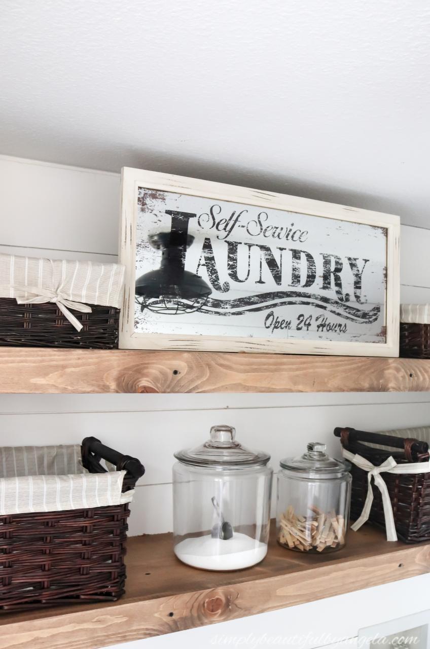 DIY Rustic Farmhouse Laundry Room Shelves Simply Beautiful By Angela