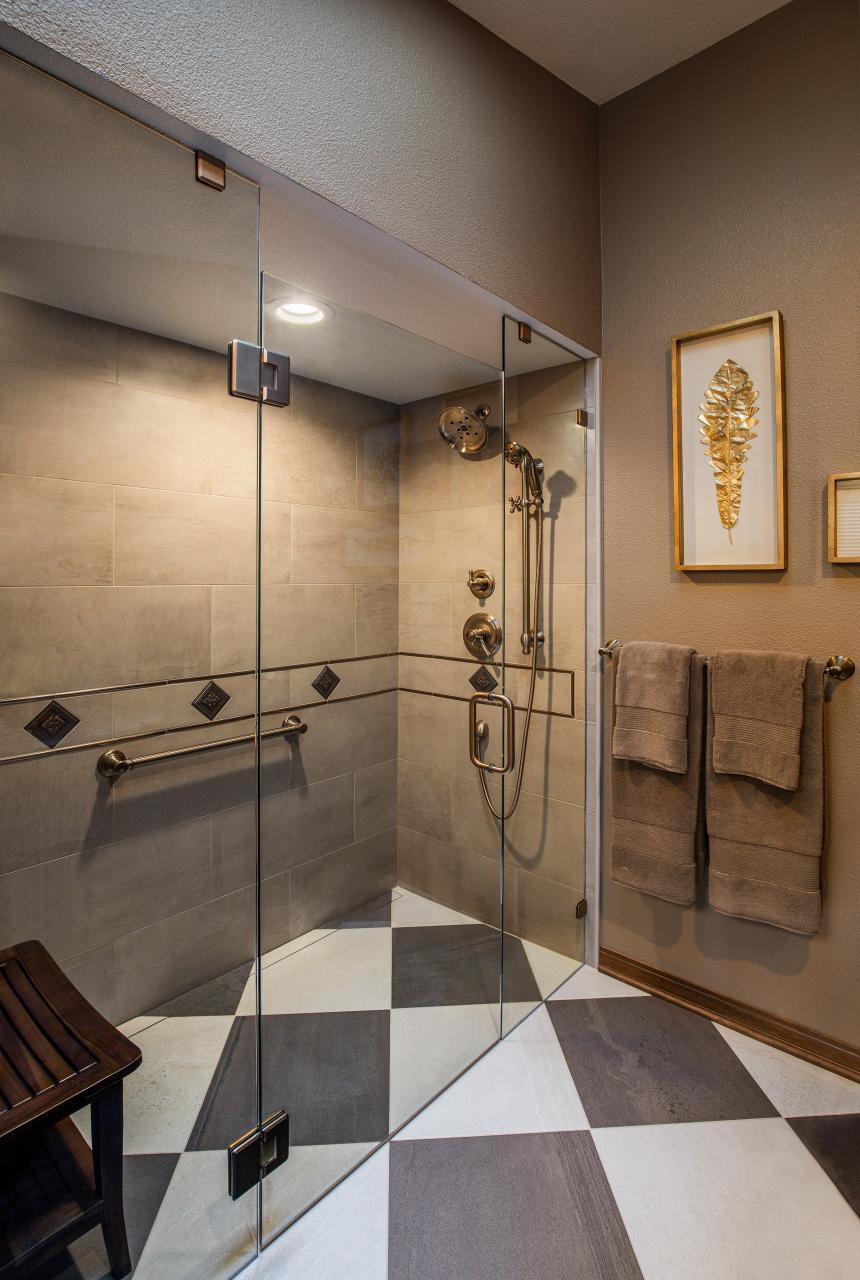 Bathroom With Stylish WalkIn Shower C&R Remodeling