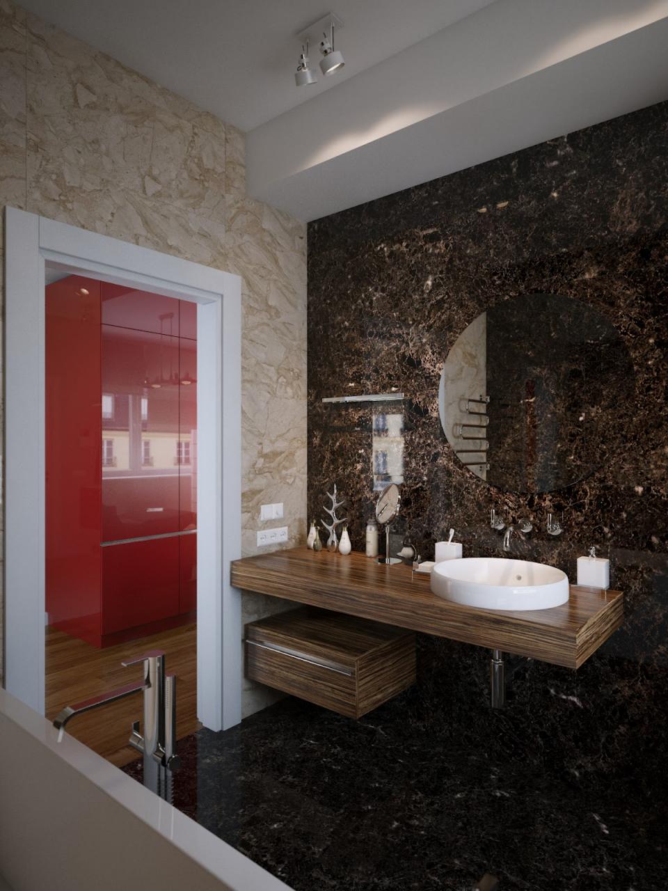 Dark dramatic bathroom scheme Interior Design Ideas