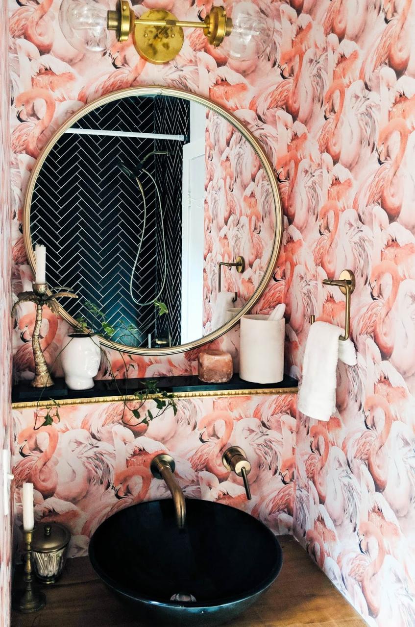 My Retro Flamingo Bathroom THE PARTY PARADE