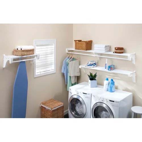 Rebrilliant EZ Shelf DIY Expandable Laundry Room Kit White 1