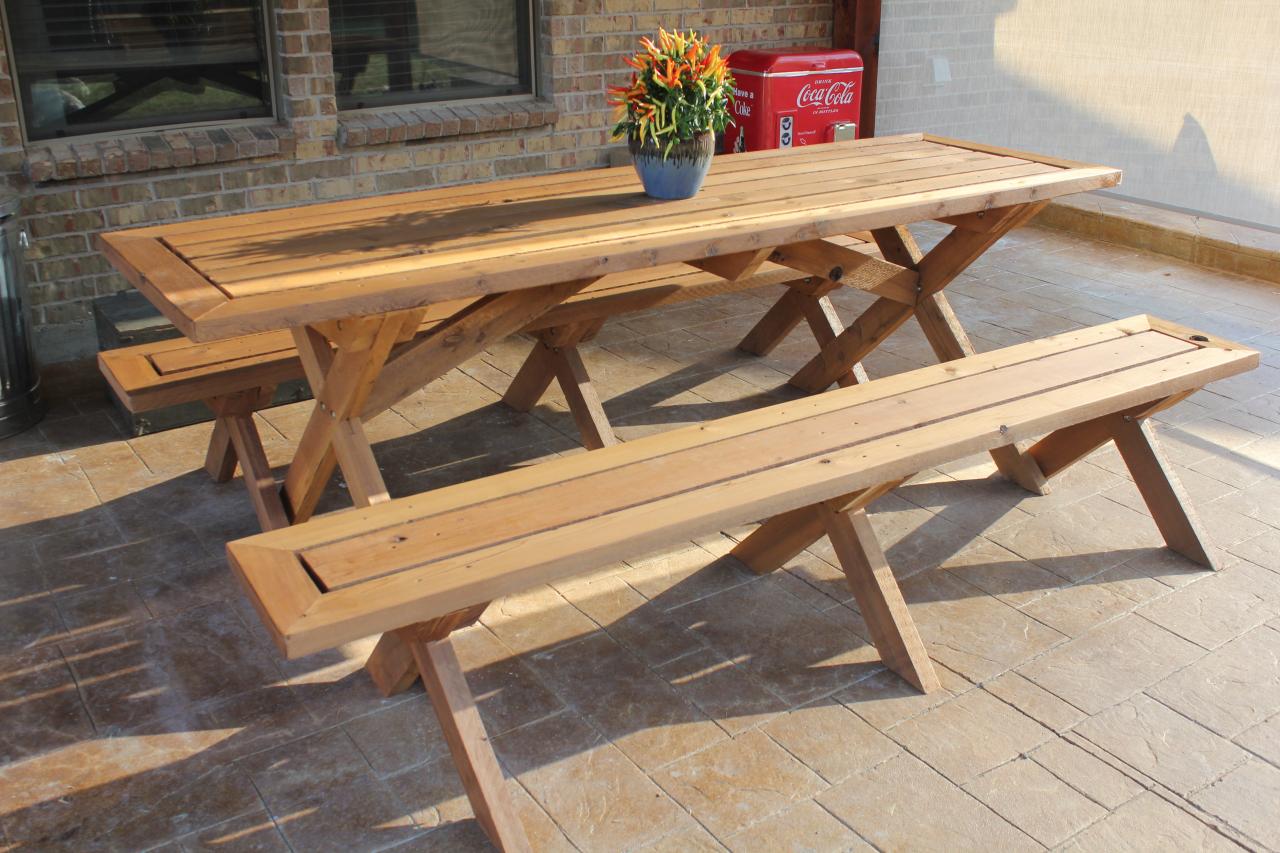 Sleek Picnic Table With Detached Benches 6 Steps (with Pictures