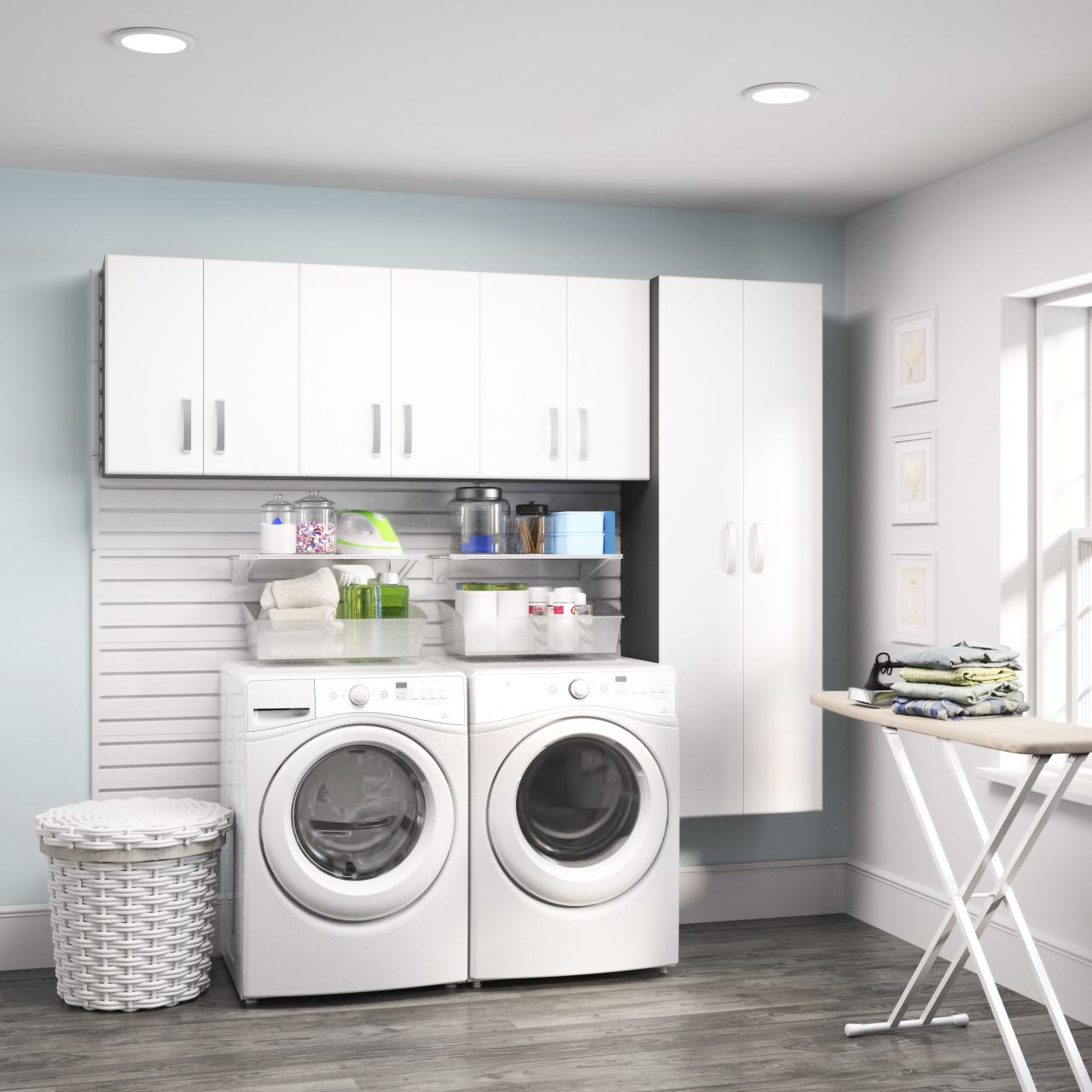 White Wall For Laundry Room