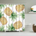 Fresh Tropical Fruit Seamless Pineapple Shower Curtain Bathroom Decor