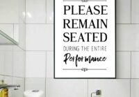 Funny Bathroom Sign Wall Art Canvas Painting Picture Please Remain