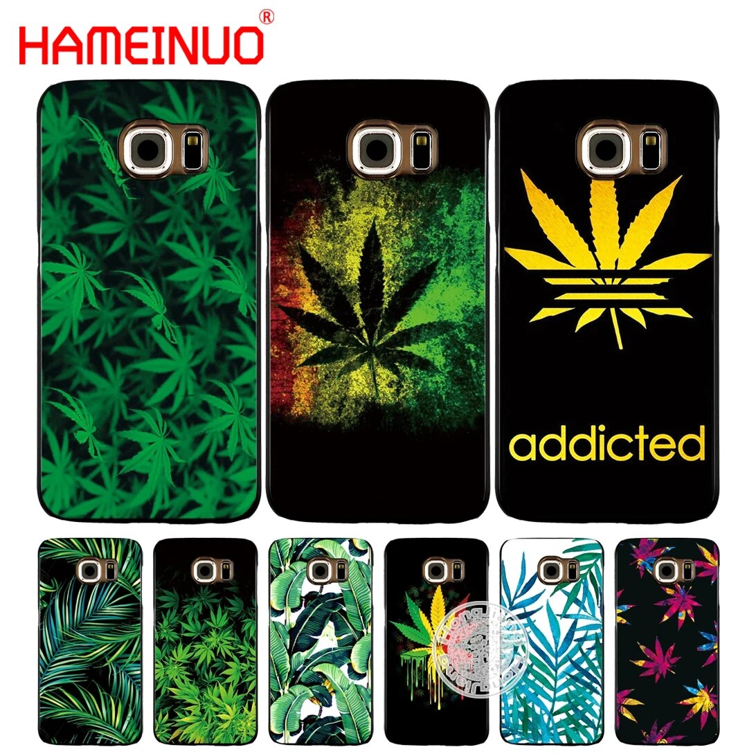 HAMEINUO Tropical weed hemp banana leaves cell phone case cover for
