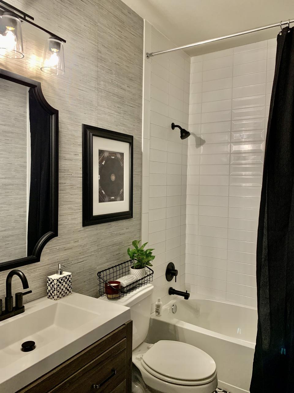 Black and White Guest Bathroom Remodel The Rozy Home