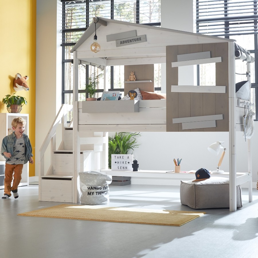 Shop Hideout Kids Loft Bed With Storage Ladder Kuhl Home SG