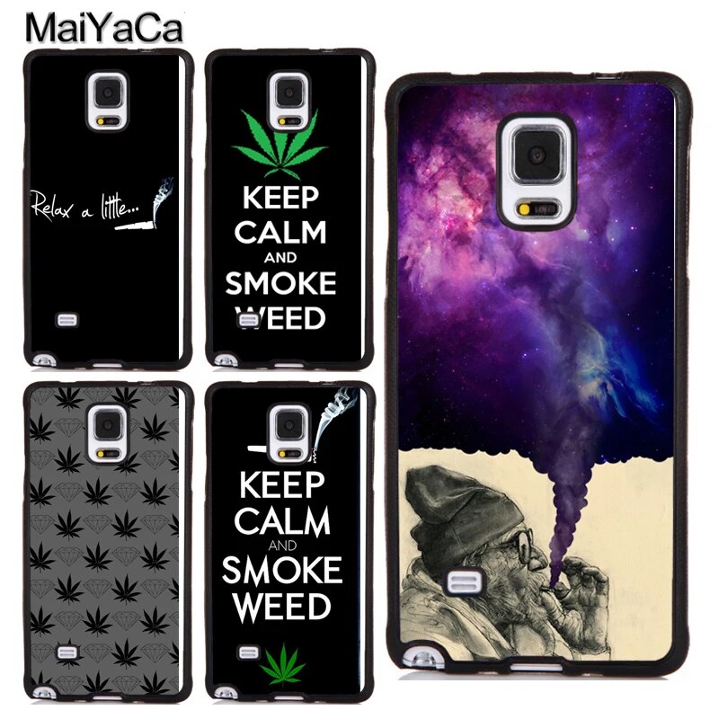MaiYaCa Weed Leaf Leaves Smoking Case Coque For Samsung Galaxy Note 4 5