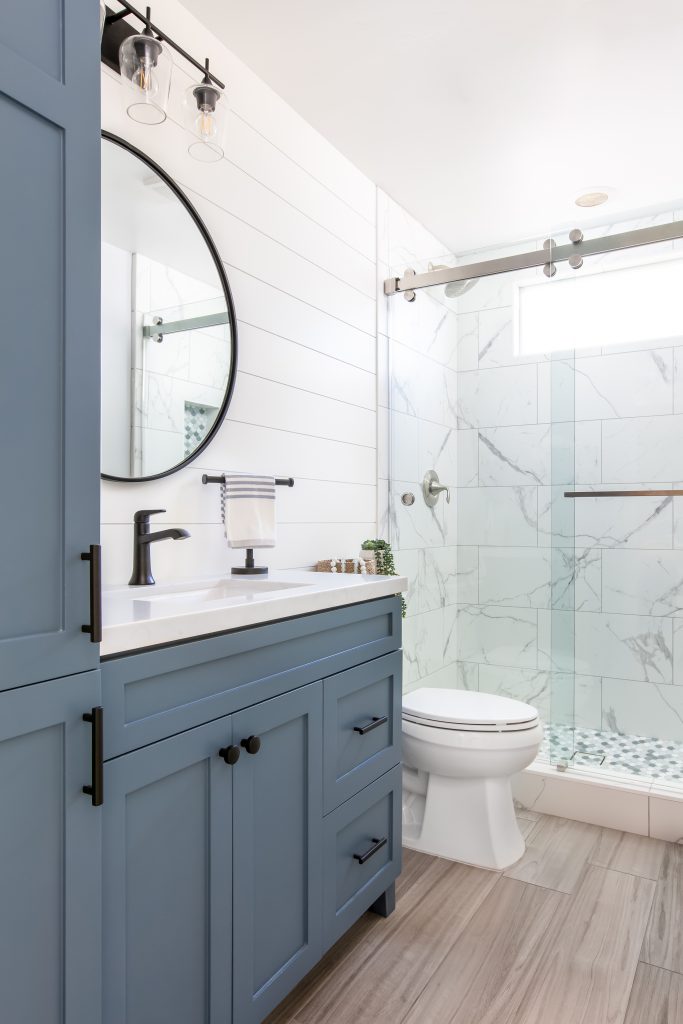 Before and After Coastal Farmhouse Bathroom Remodel Nestorations