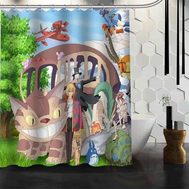New All Studio Ghibli Character Totoro Custom Shower Curtain Bathroom