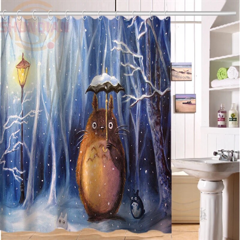 New All Studio Ghibli Character Totoro custom Shower Curtain Bathroom